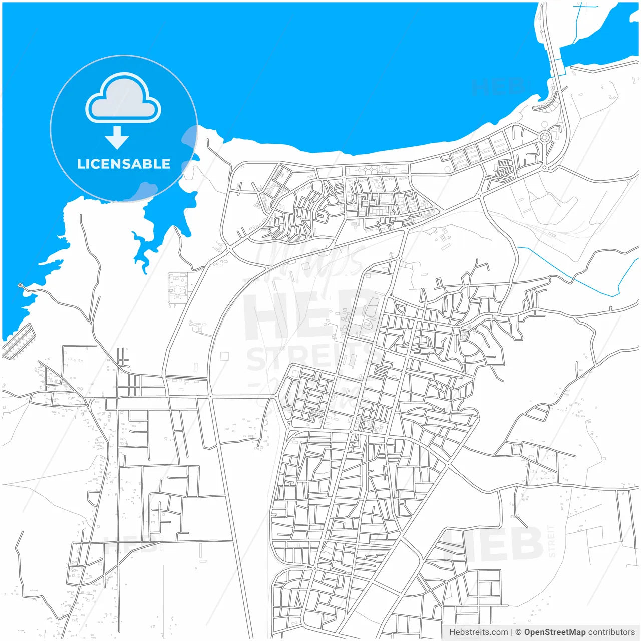 Al-Thawrah, Syria, city map with high resolution roads.