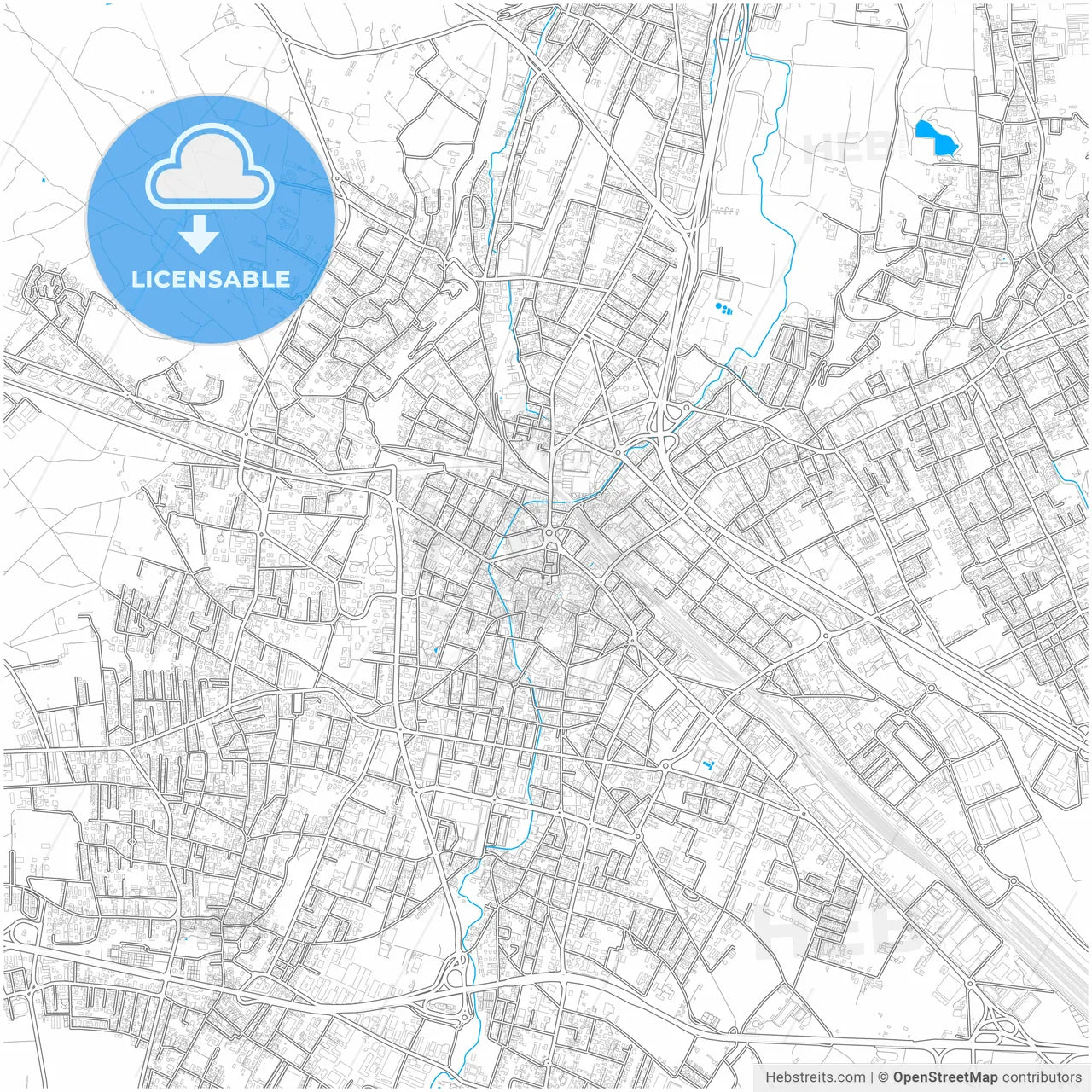 Gallarate, Lombardy, Italy, city map with high resolution roads.