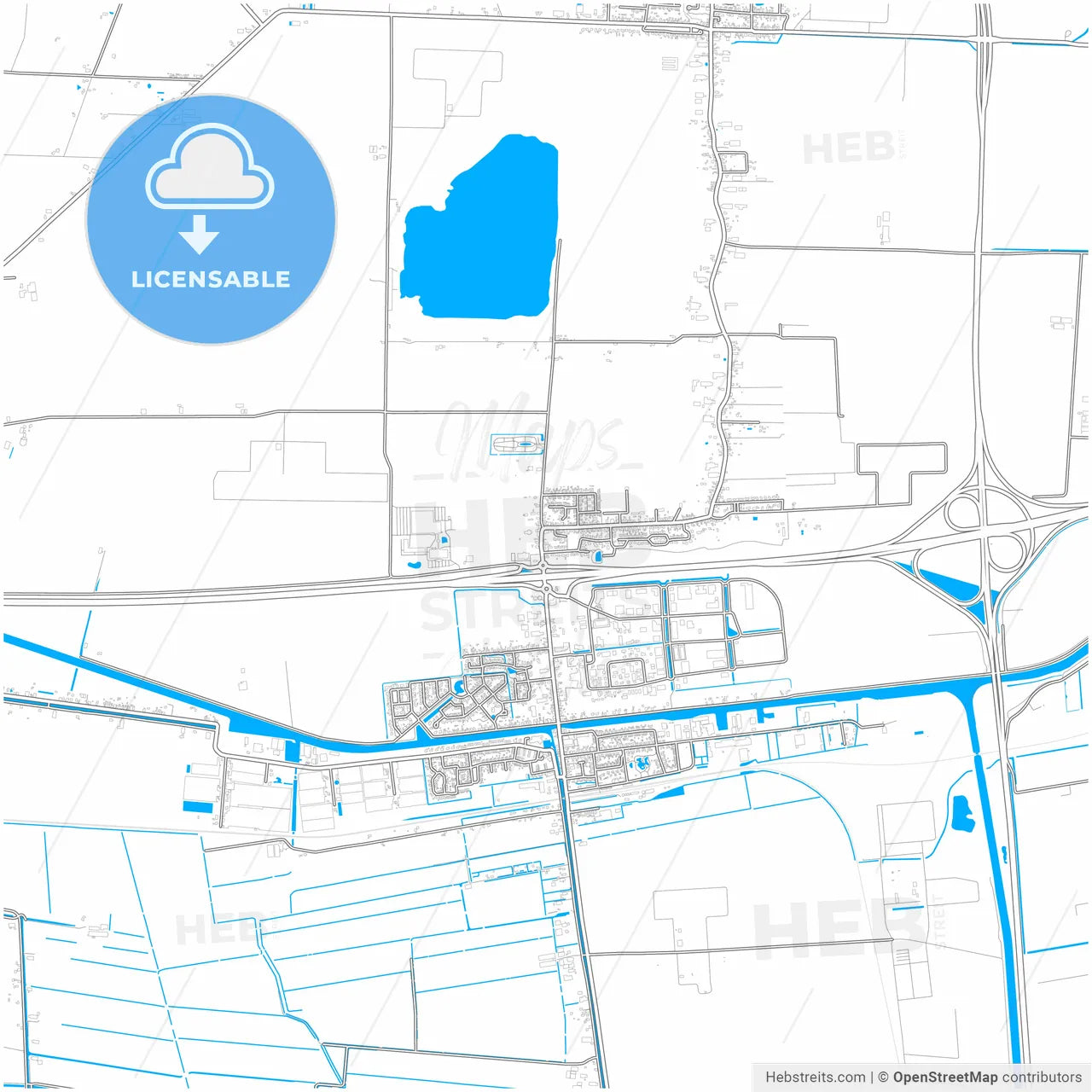 Midden-Groningen, Groningen, Netherlands, city map with high resolution roads.