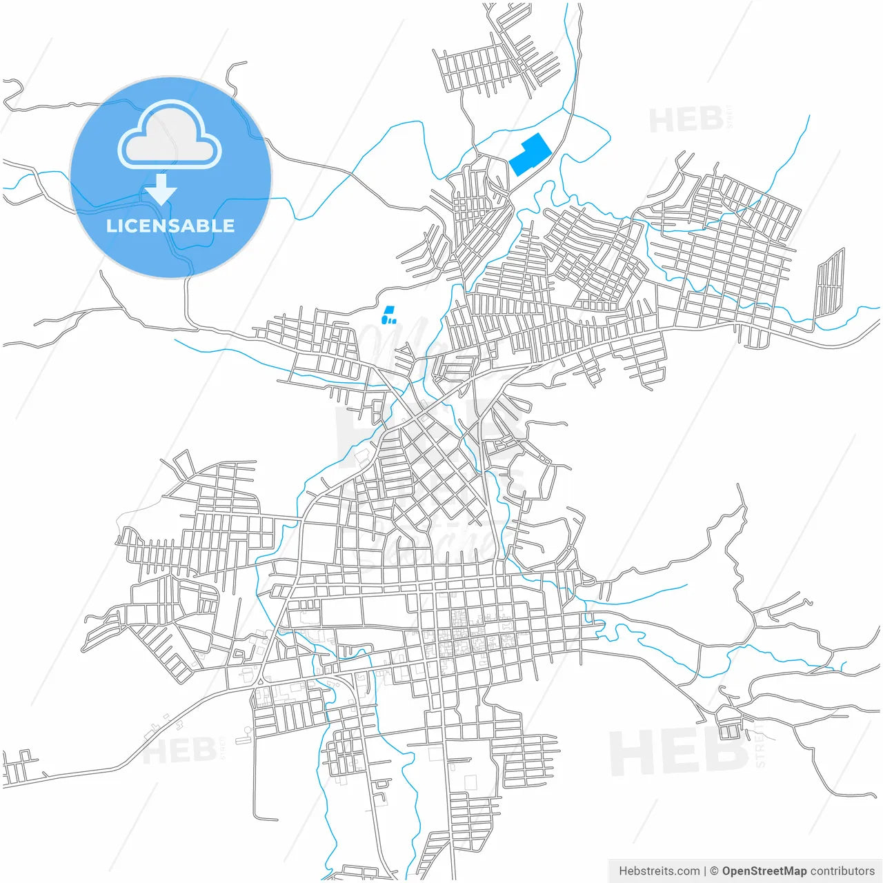 Danlí, El Paraíso, Honduras, city map with high resolution roads.