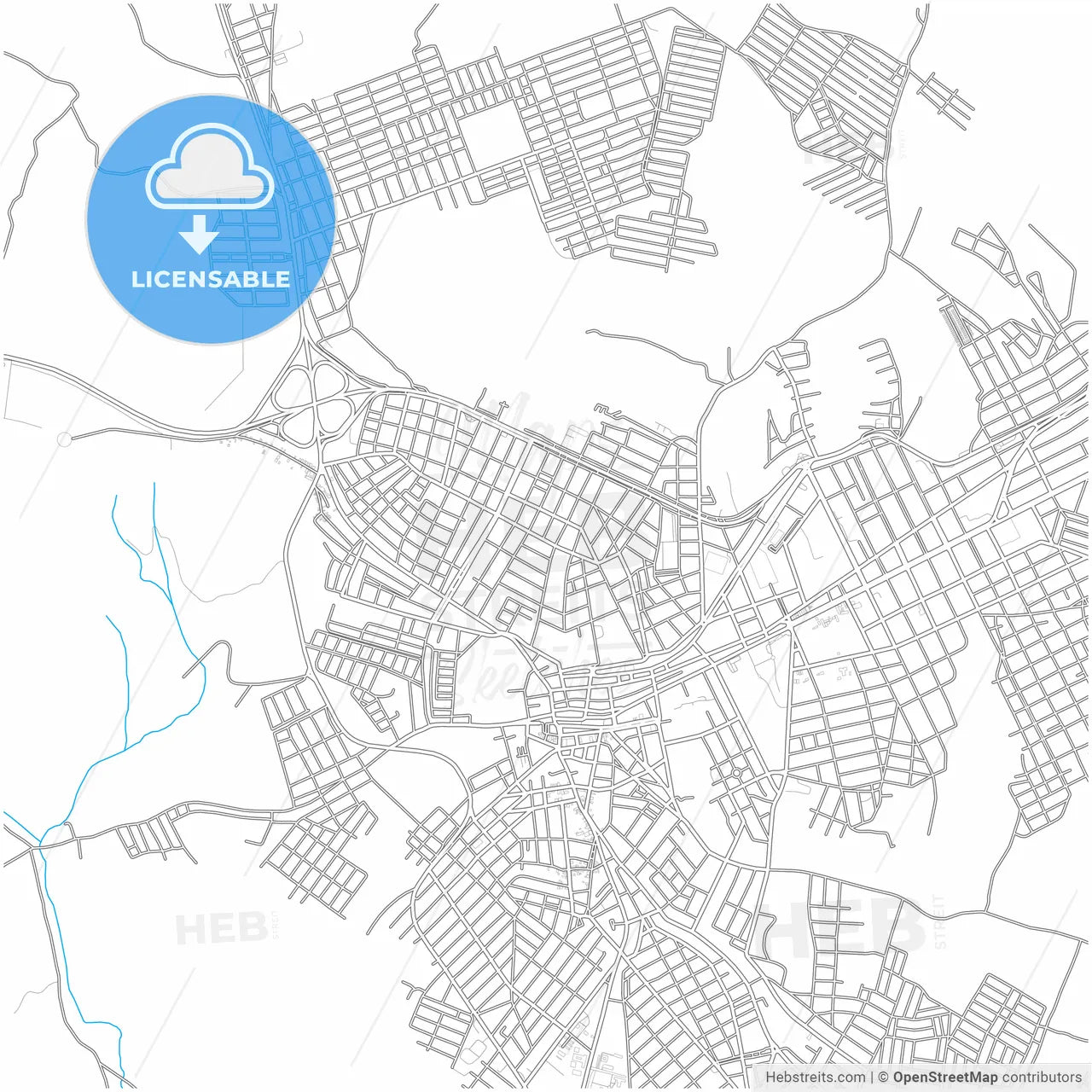 Garanhuns, Brazil, city map with high resolution roads.