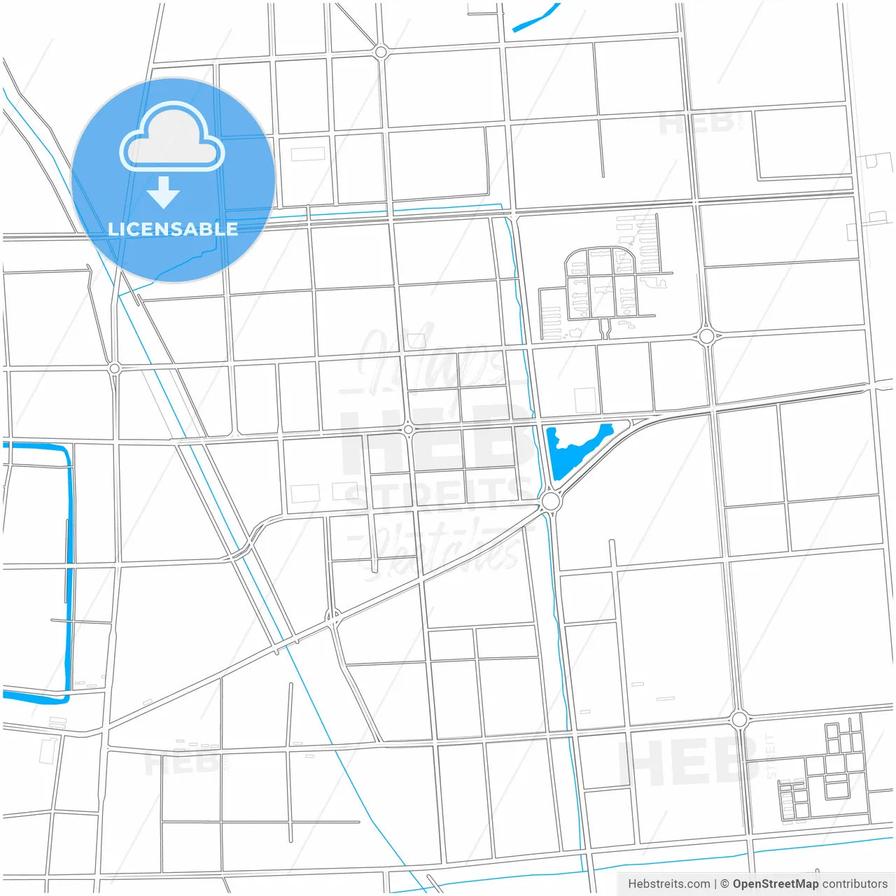Xuchang, Henan, China, city map with high resolution roads.