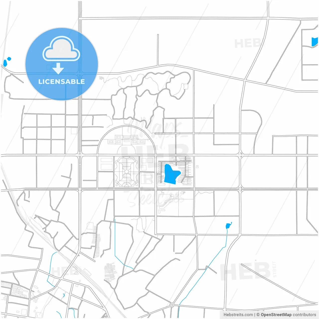 Xinyang, Henan, China, city map with high resolution roads.