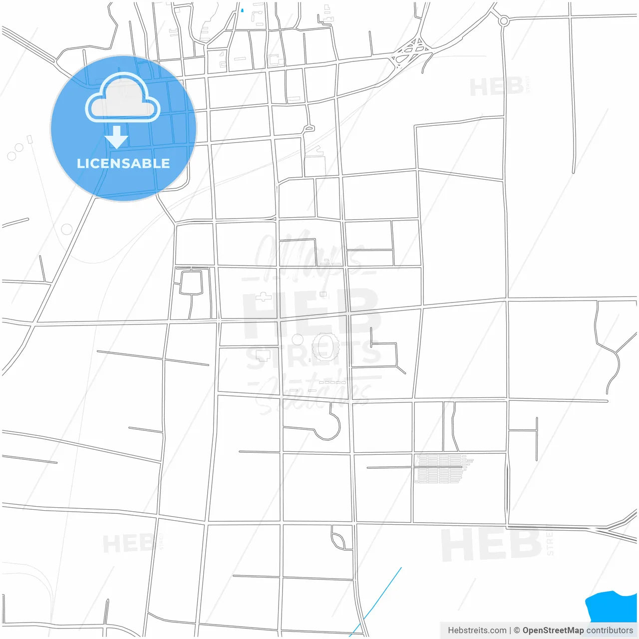 Huaibei, Anhui, China, city map with high resolution roads.