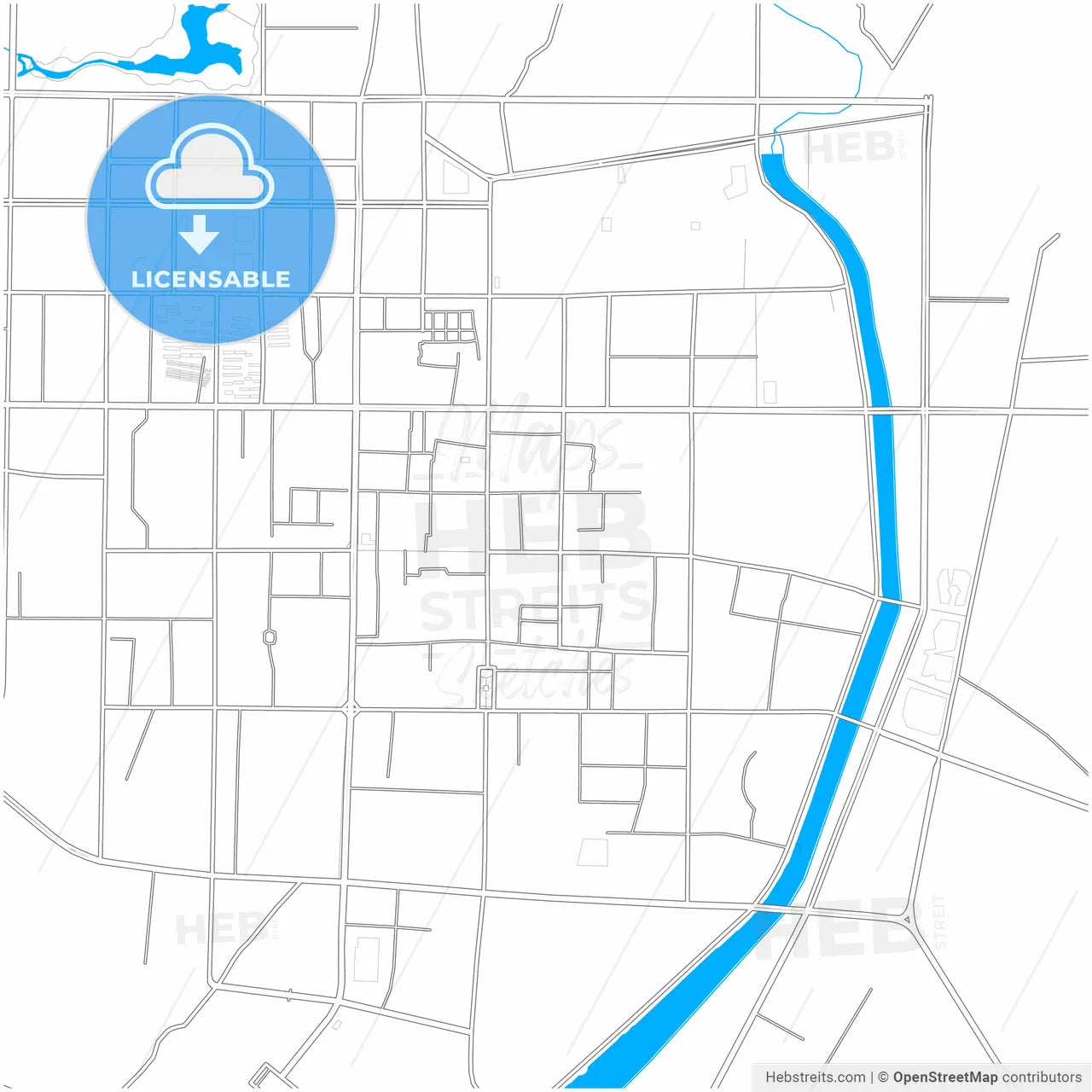 Wuwei, Gansu, China, city map with high resolution roads.