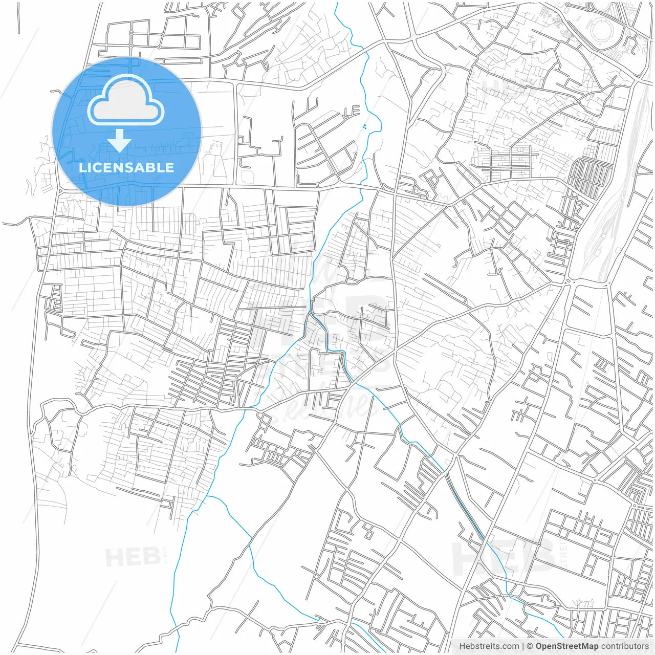 Quetta, Balochistan, Pakistan, city map with high resolution roads.
