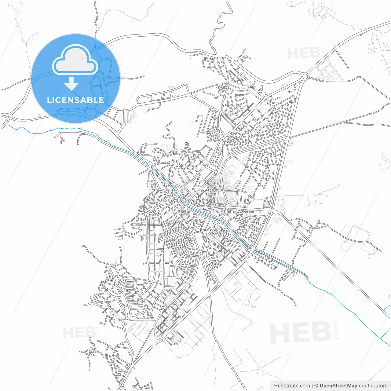 Söke, Aydın, Turkey, city map with high resolution roads.