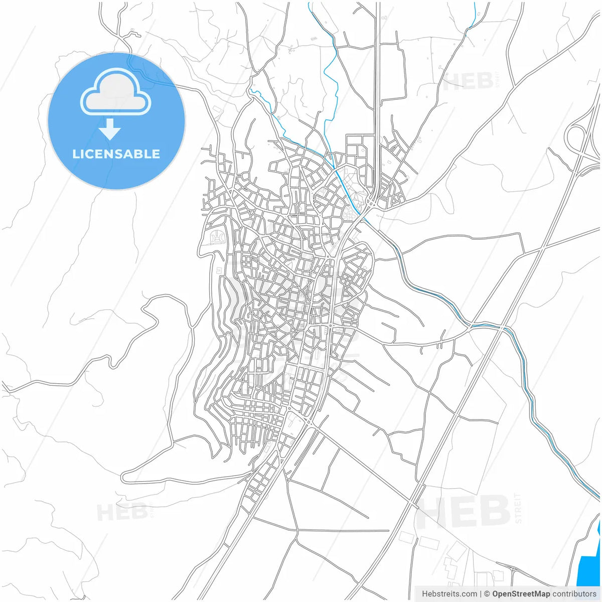 Orhangazi, Bursa, Turkey, city map with high resolution roads.