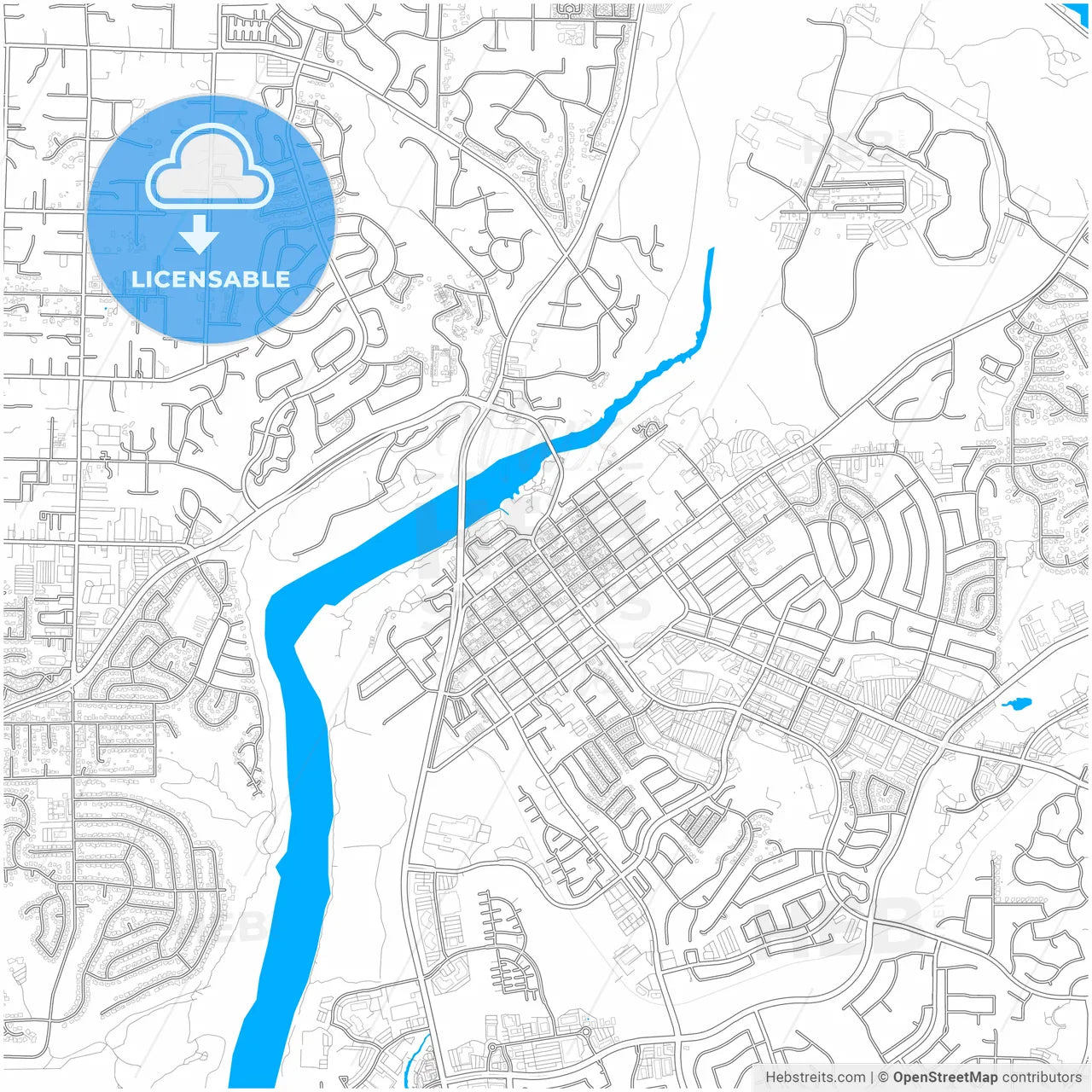 Folsom, California, United States, city map with high resolution roads.