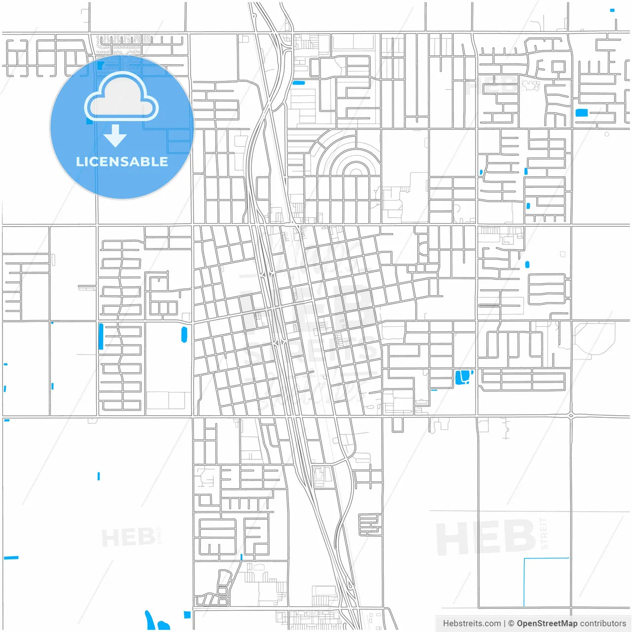 Delano, California, United States, city map with high resolution roads.