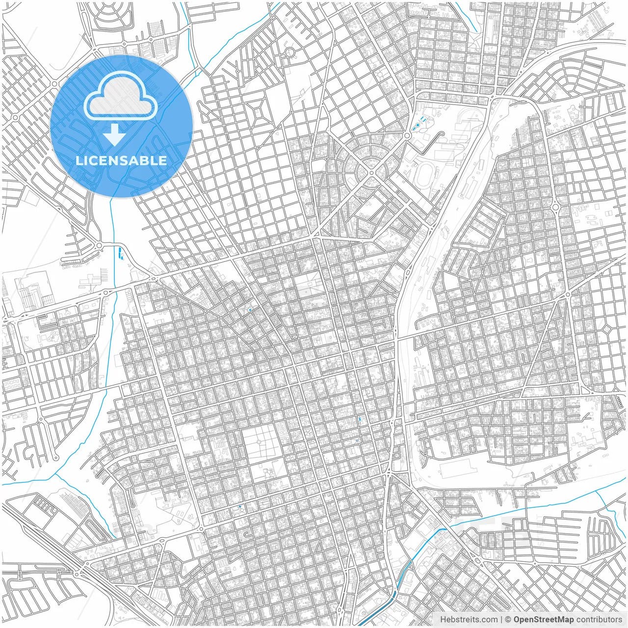 Araraquara, Brazil, city map with high resolution roads.