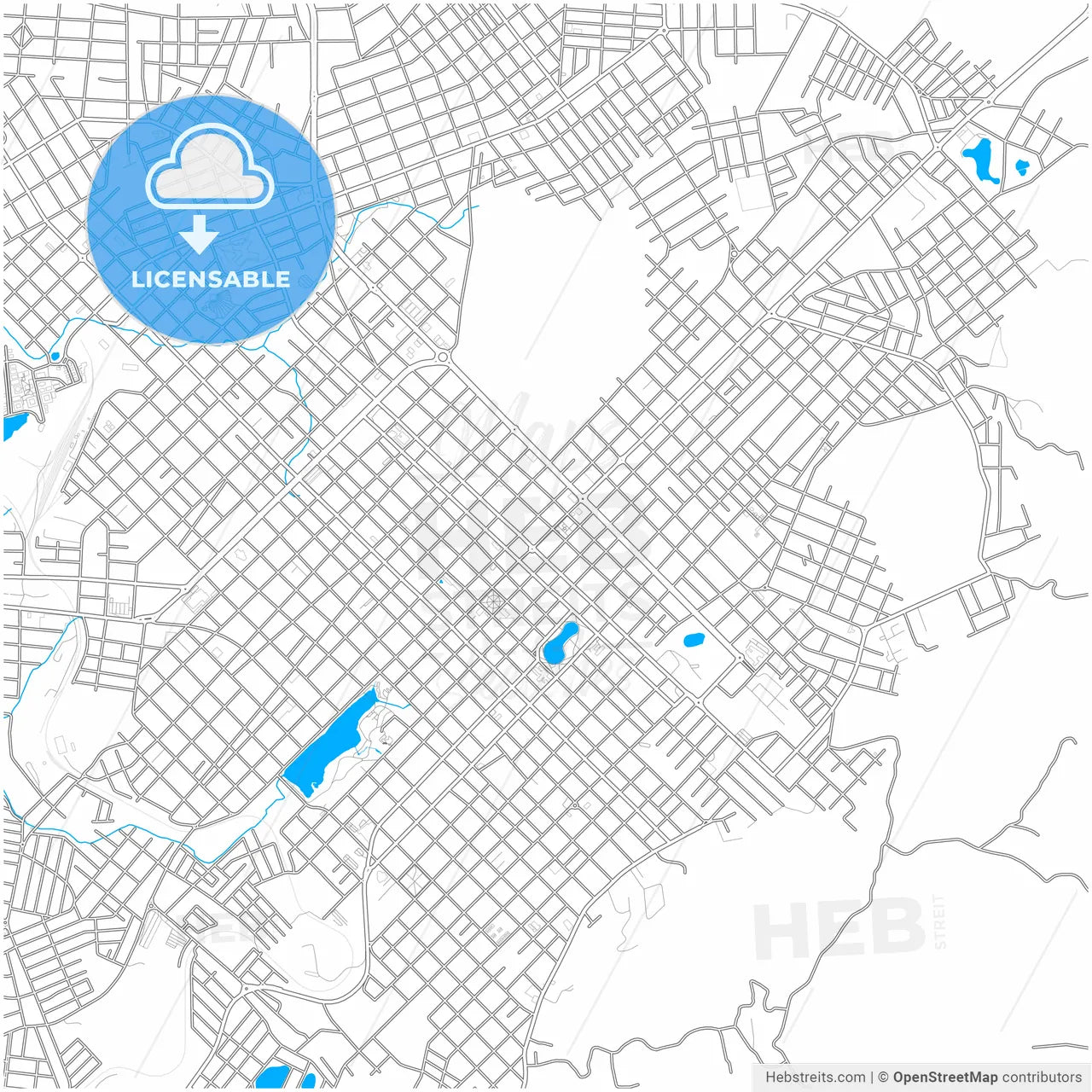 Guarapuava, Brazil, city map with high resolution roads.