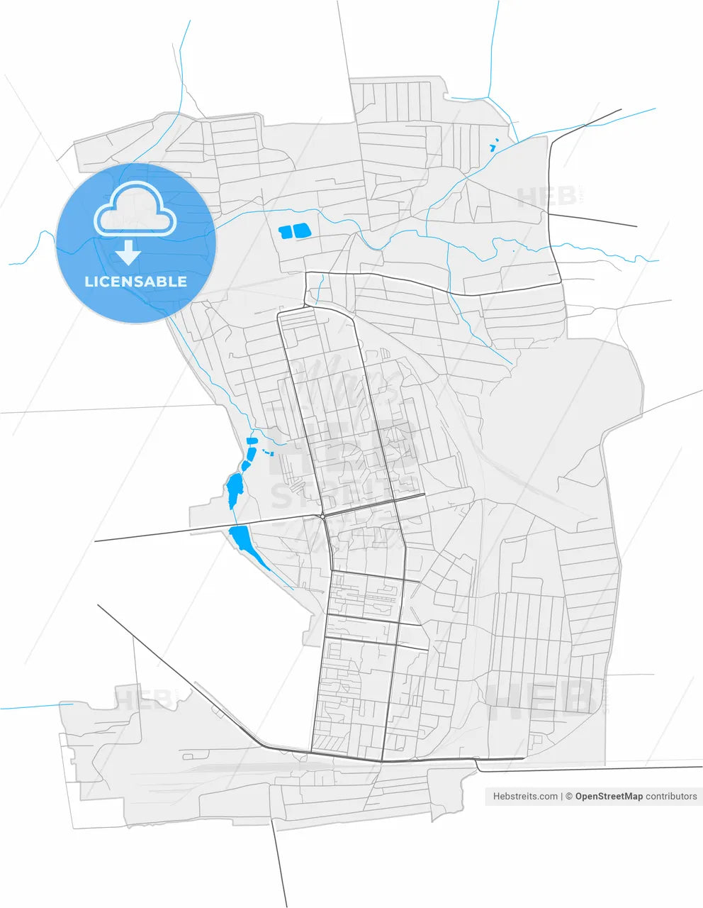 Dobropillia, Donetsk Oblast, Ukraine, high resolution vector map - Instant download PDF and JPG