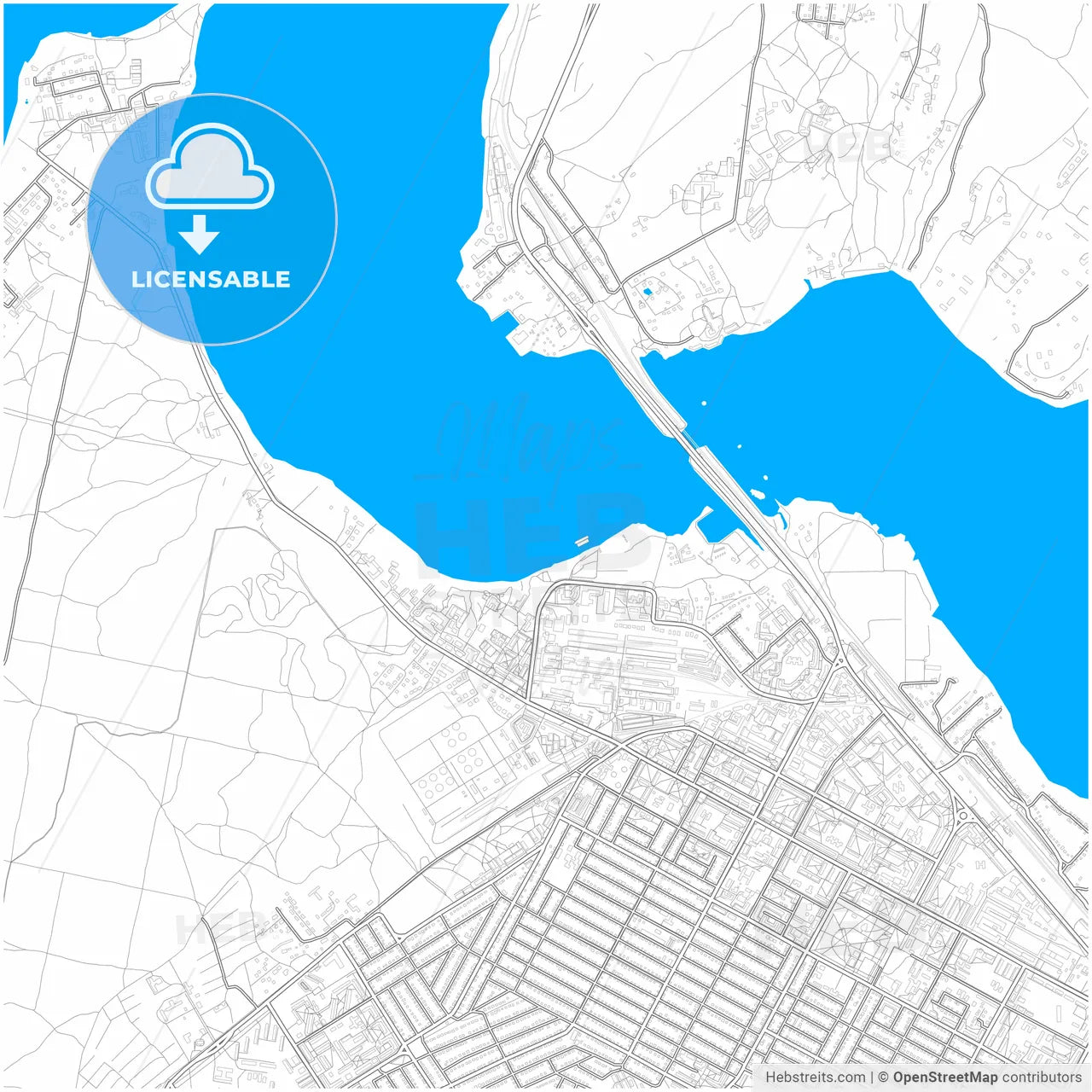 Berdsk, Novosibirsk Oblast, Russia, city map with high resolution roads.