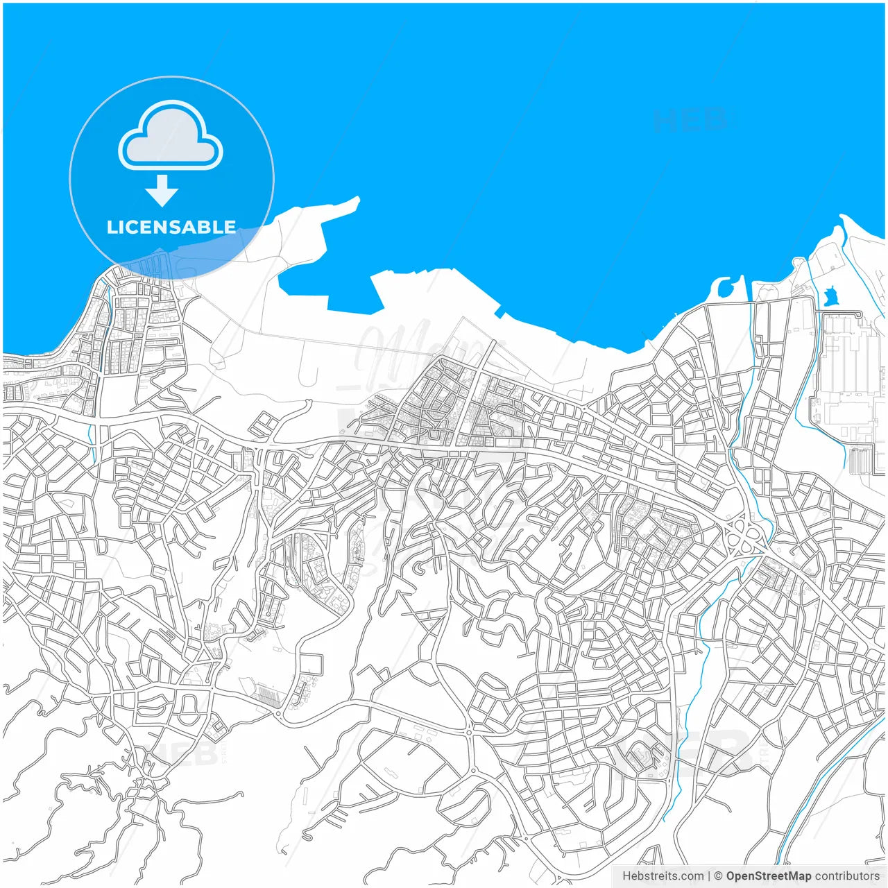 Gölcük, Kocaeli, Turkey, city map with high resolution roads.