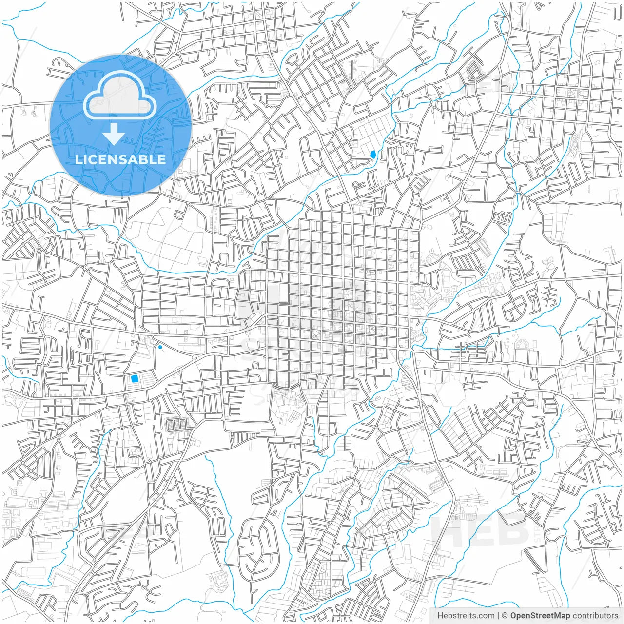 San Francisco, Heredia, Costa Rica, city map with high resolution roads.