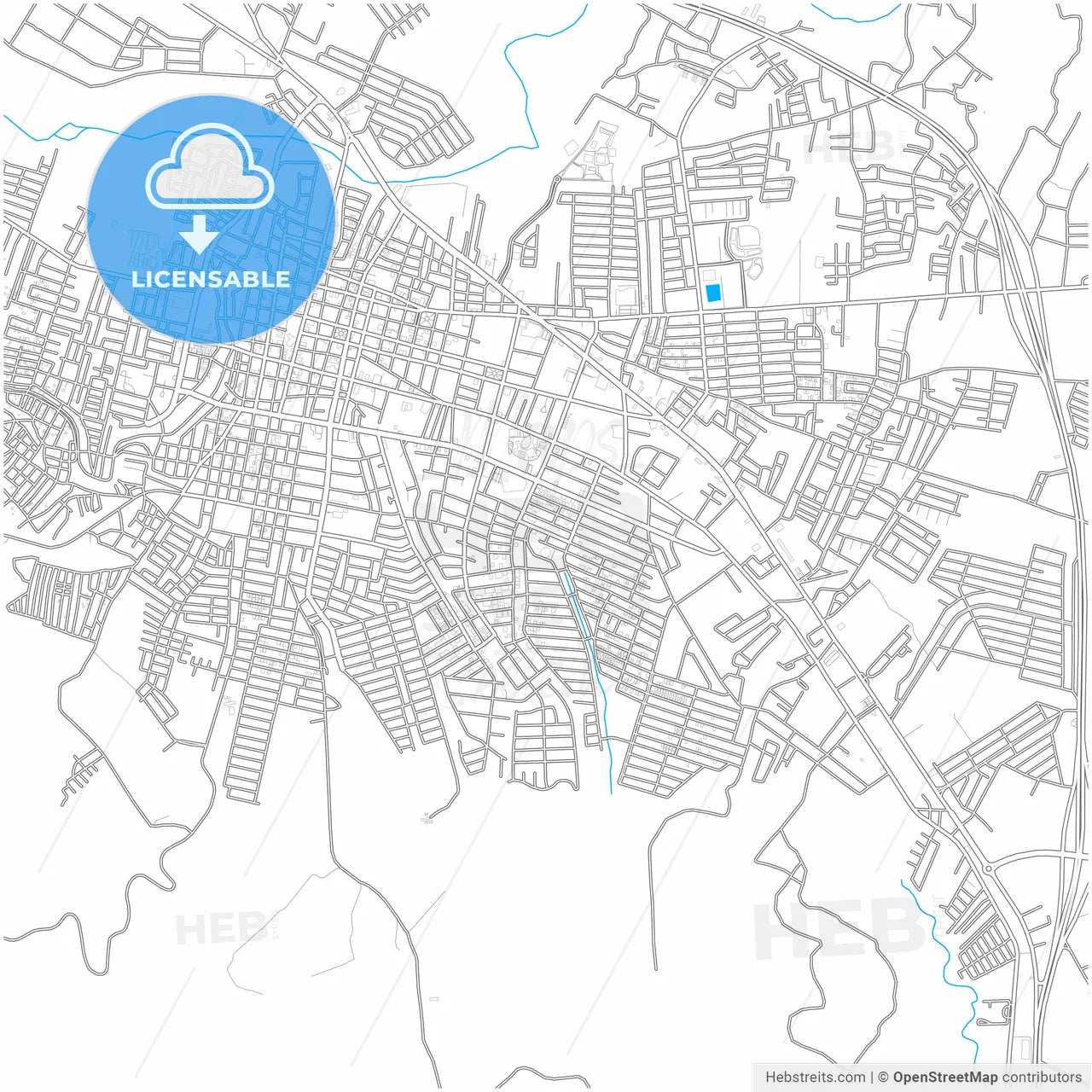 La Vega, La Vega, Dominican Republic, city map with high resolution roads.