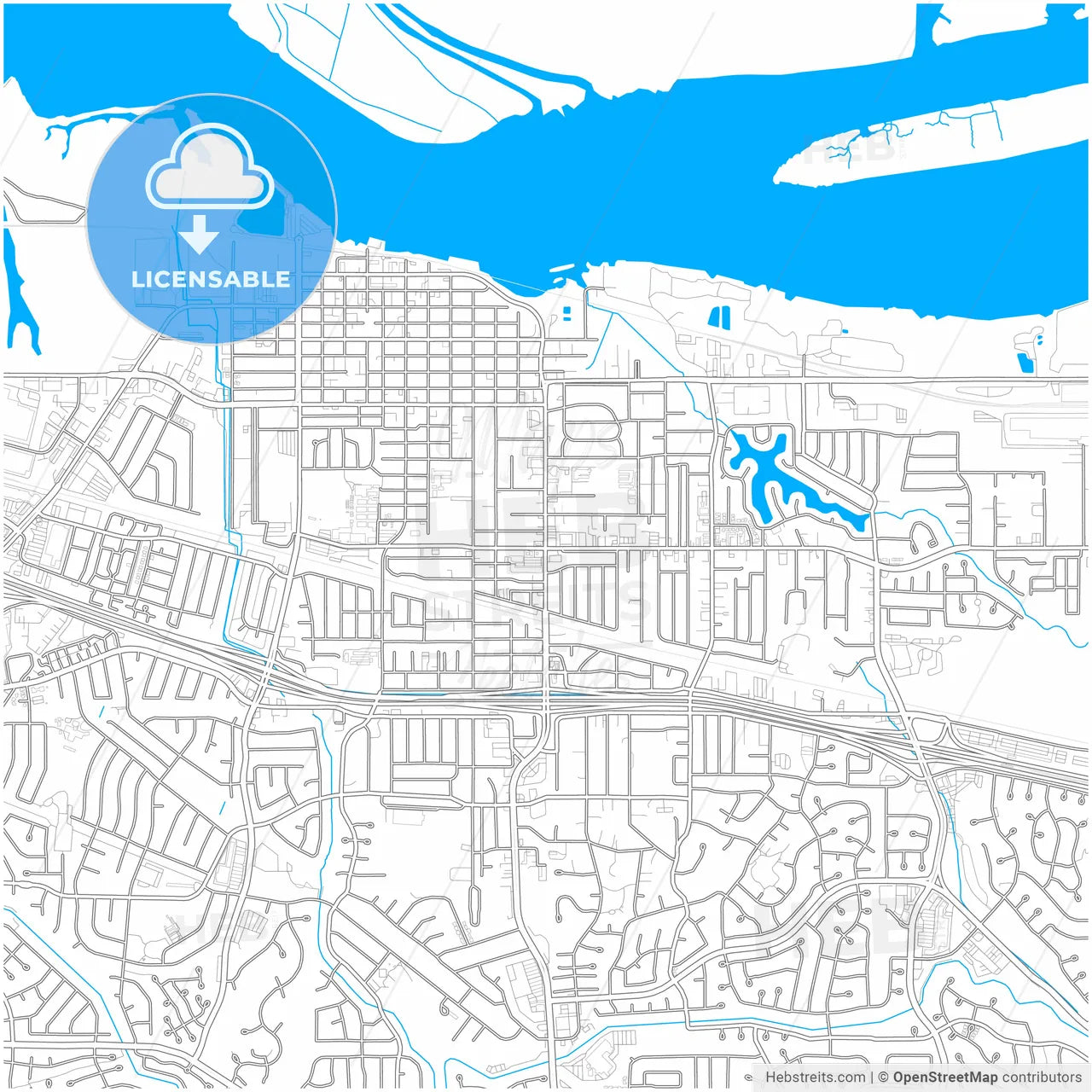 Antioch, California, United States, city map with high resolution roads.