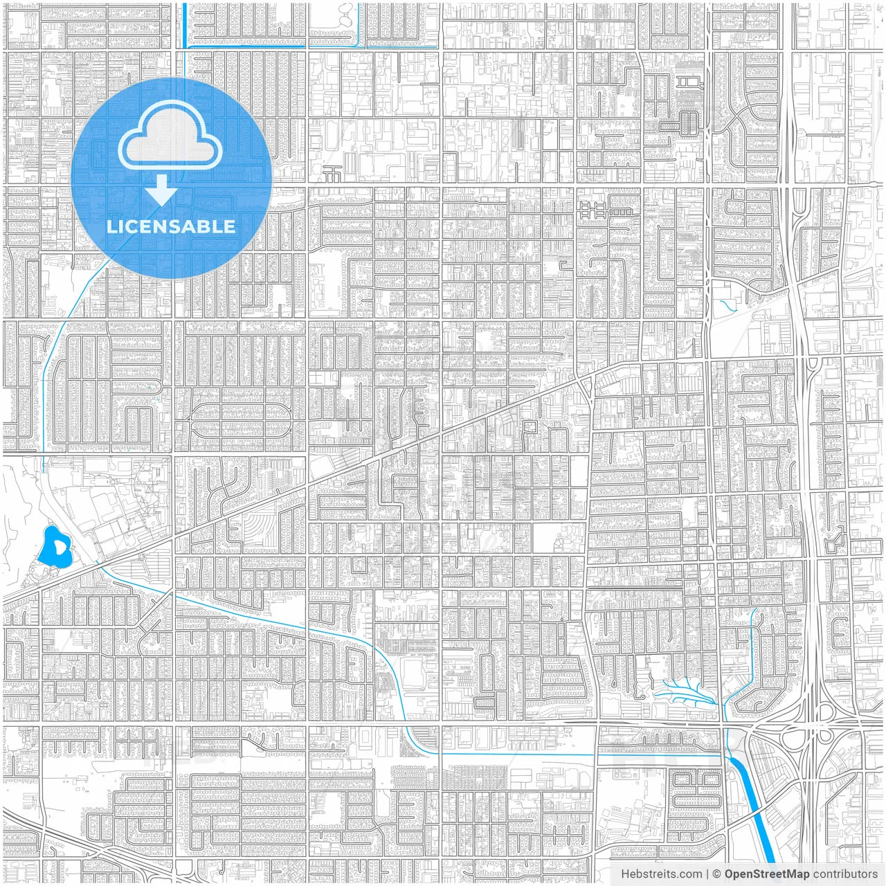 Gardena, California, United States, city map with high resolution roads.
