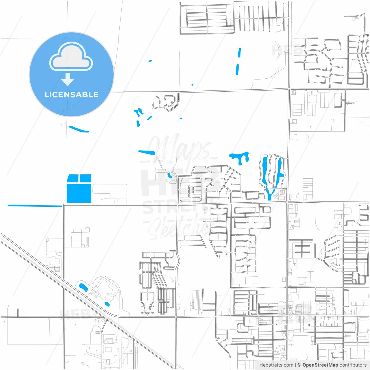 Casa Grande, Arizona, United States, city map with high resolution roads.