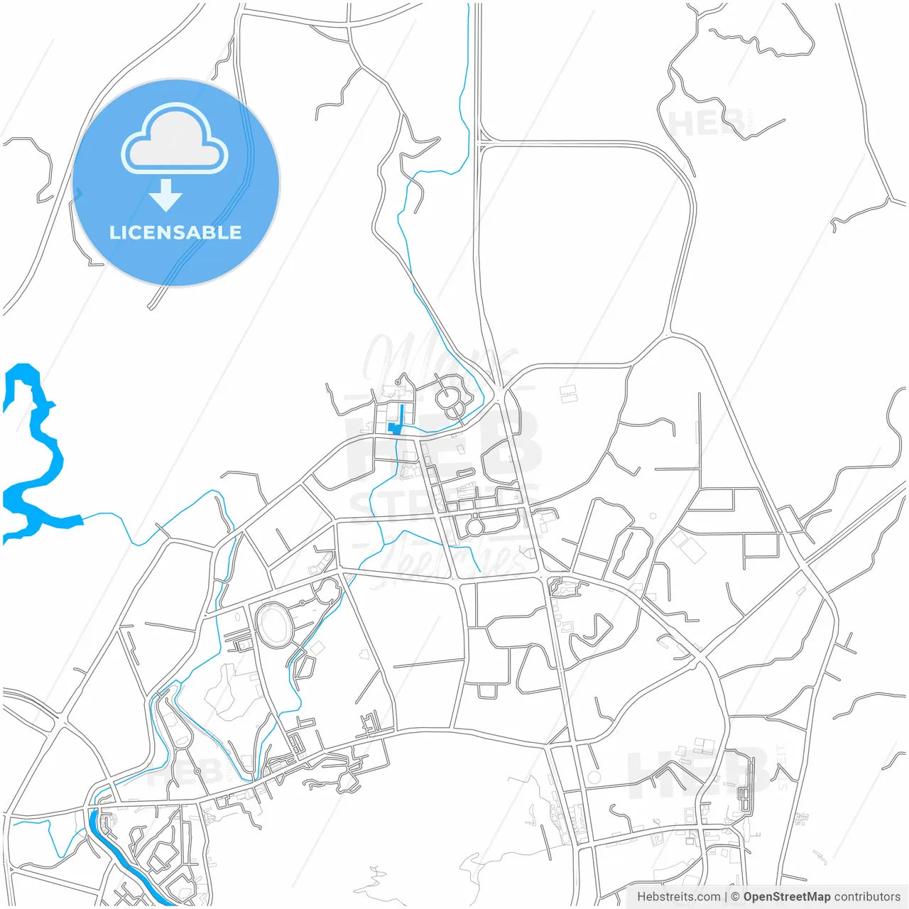 Zunyi, Guizhou, China, city map with high resolution roads.