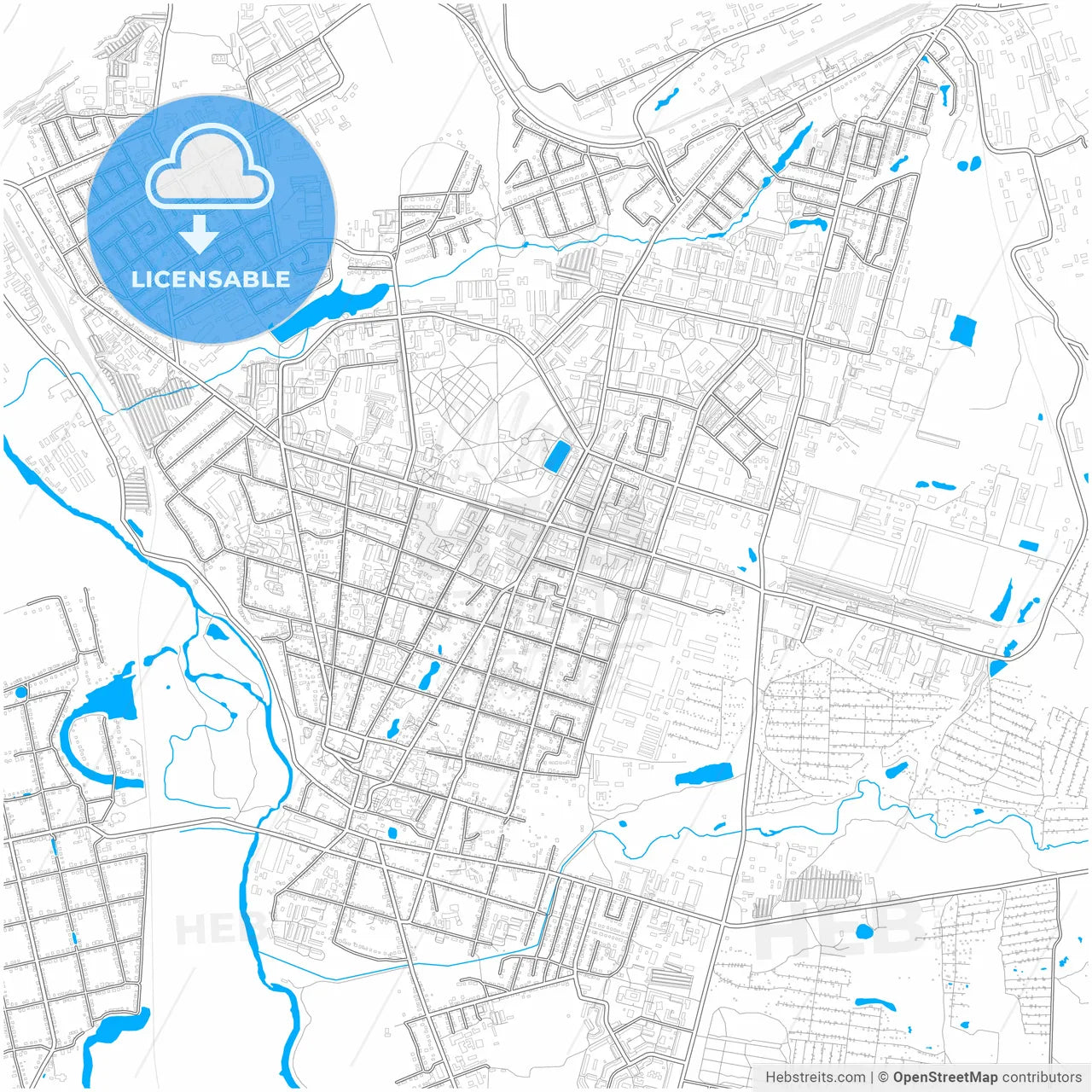 Arzamas, Nizhny Novgorod Oblast, Russia, city map with high resolution roads.