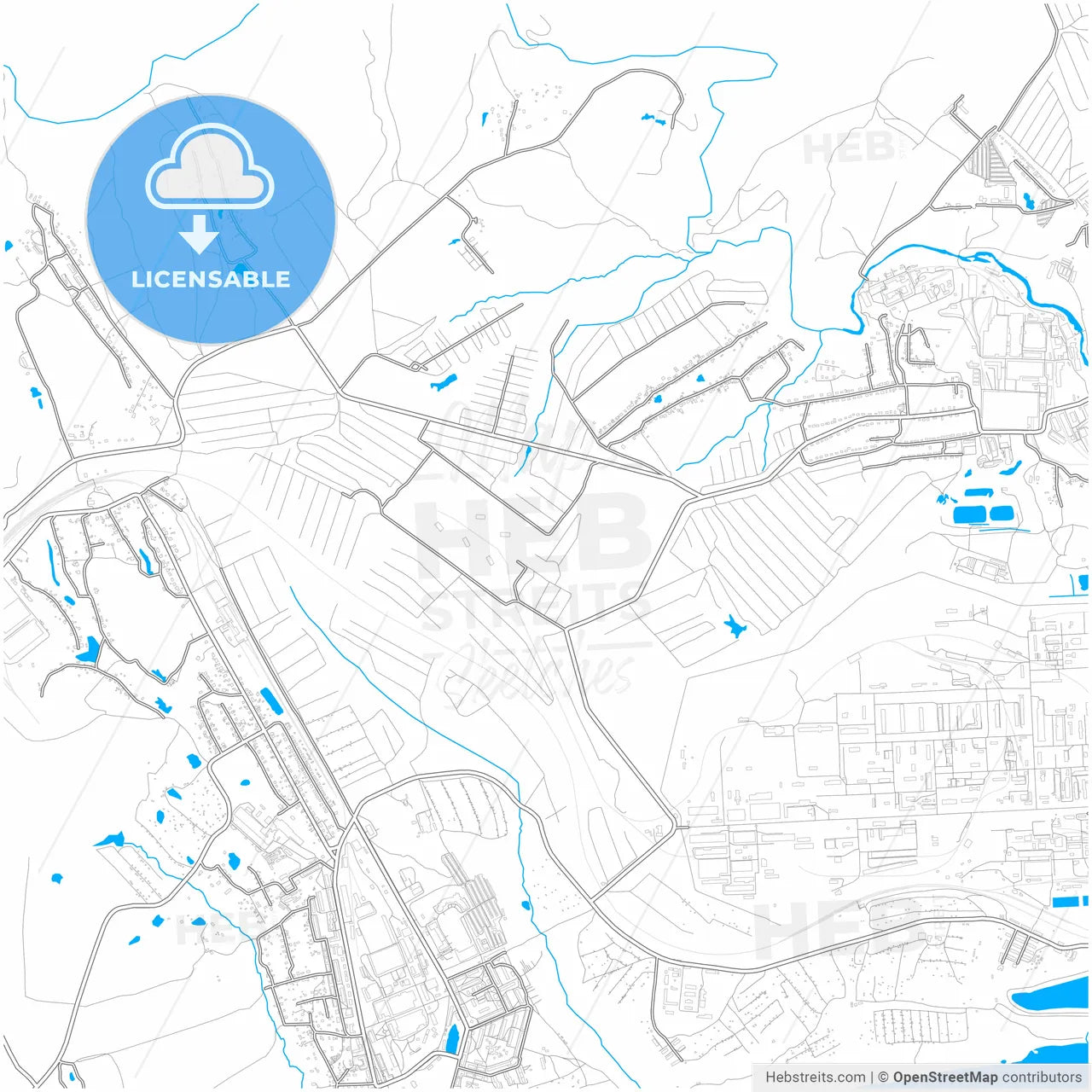 Aleksin, Tula Oblast, Russia, city map with high resolution roads.
