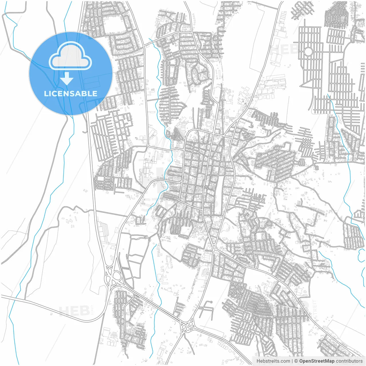Escuintla, Escuintla, Guatemala, city map with high resolution roads.