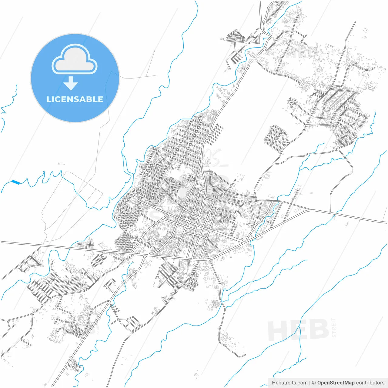 Santa Lucía Cotzumalguapa, Escuintla, Guatemala, city map with high resolution roads.