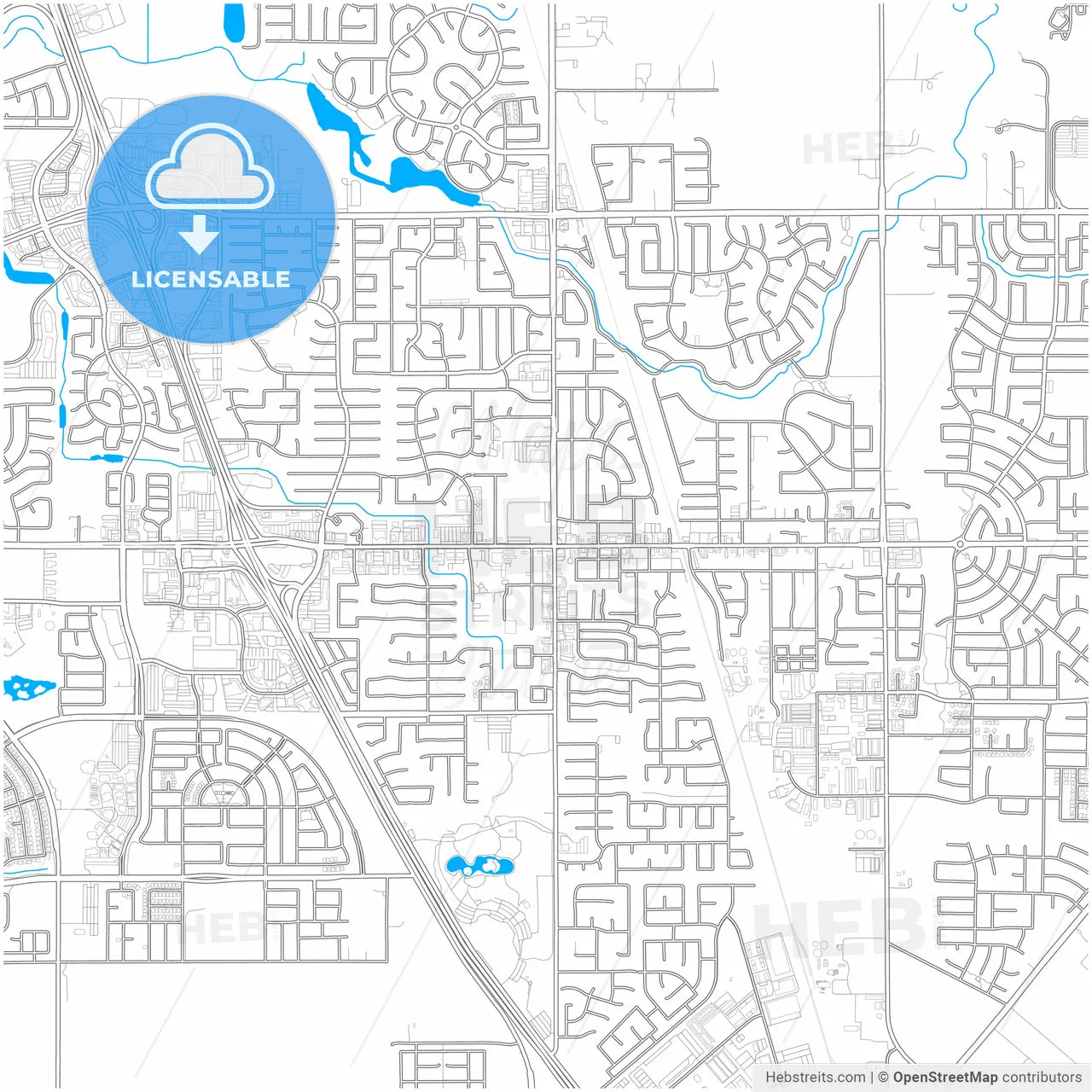 Elk Grove, California, United States, city map with high resolution roads.