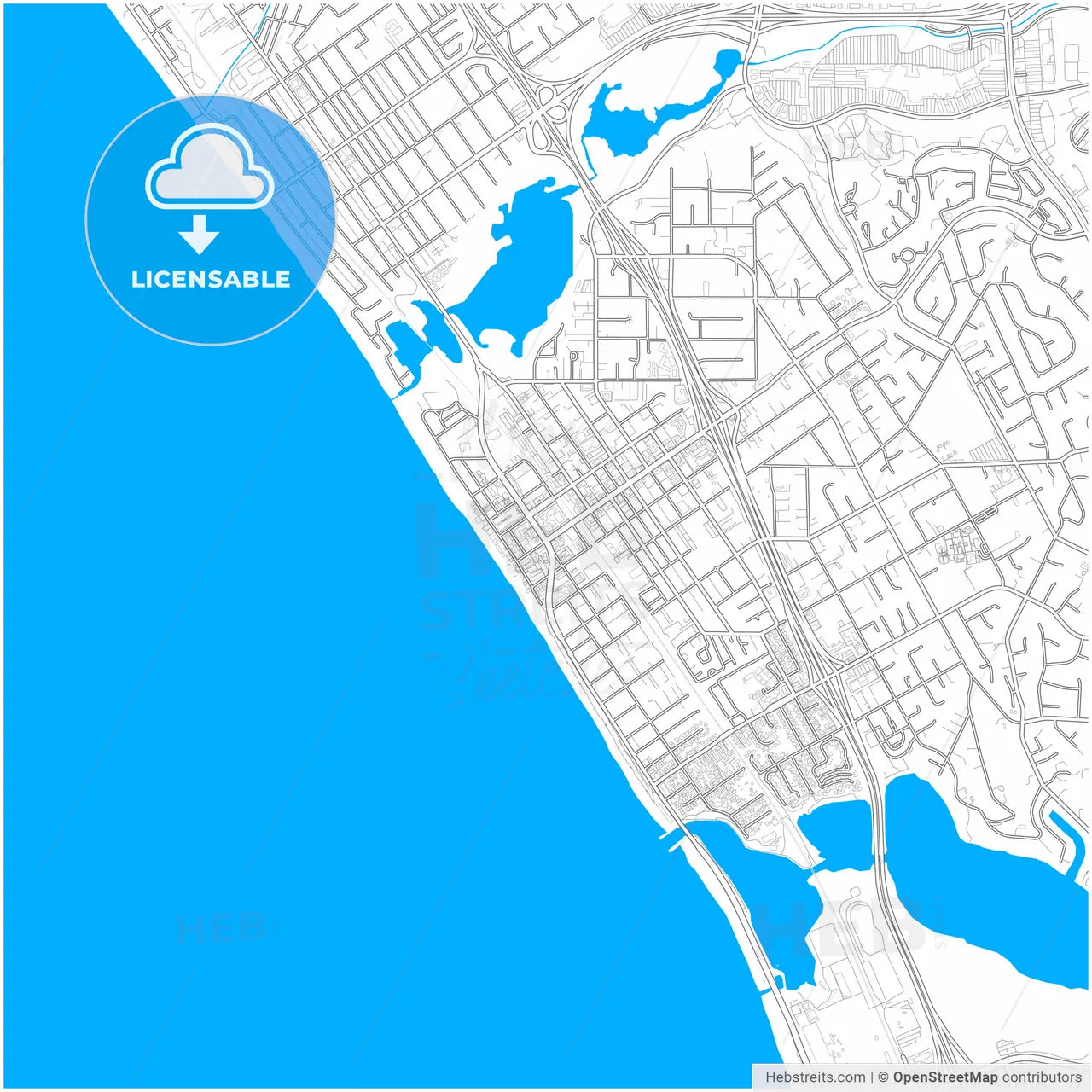 Carlsbad, California, United States, city map with high resolution roads.