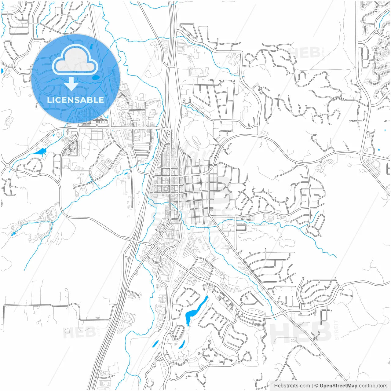 Castle Rock, Colorado, United States, city map with high resolution roads.