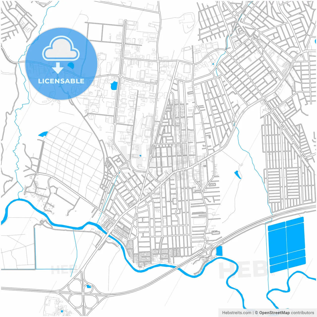 Cachoeirinha, Brazil, city map with high resolution roads.