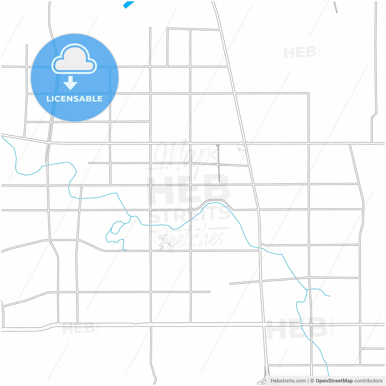 Feicheng, Shandong, China, city map with high resolution roads.