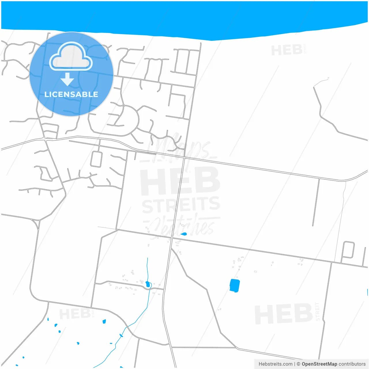 Hervey Bay, Queensland, Australia, city map with high resolution roads.