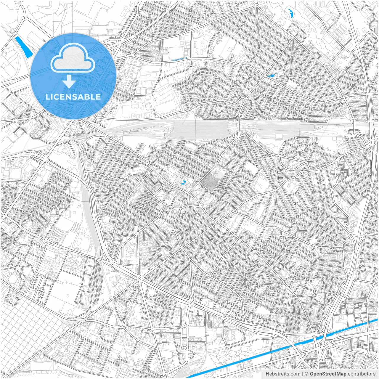 Drancy, Seine-Saint-Denis, France, city map with high resolution roads.