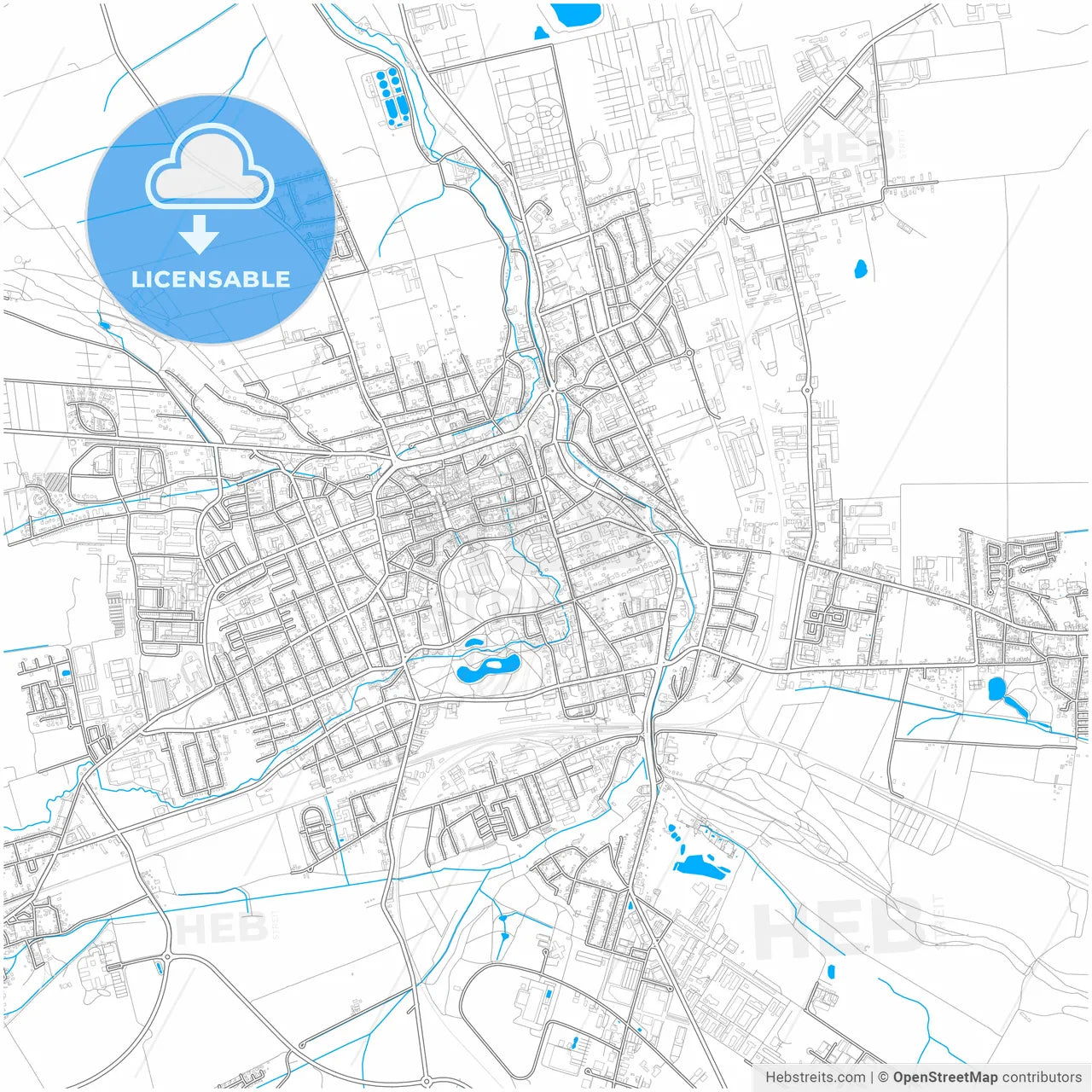 Gotha, Thuringia, Germany, city map with high resolution roads.