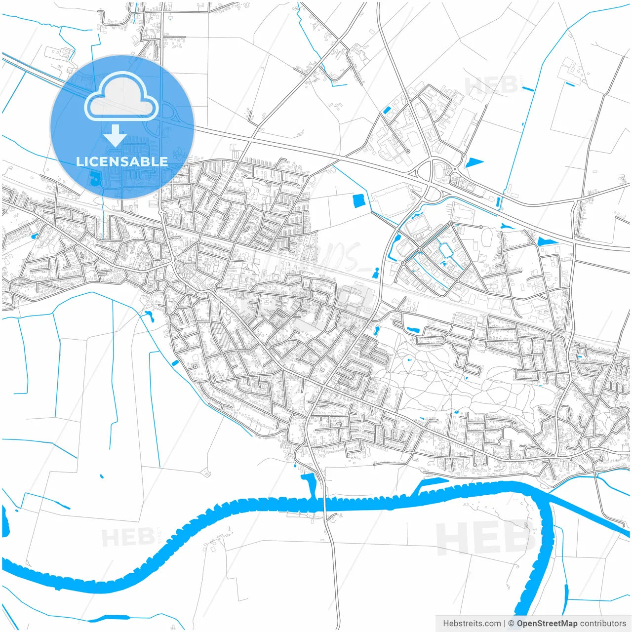 Achim, Lower Saxony, Germany, city map with high resolution roads.