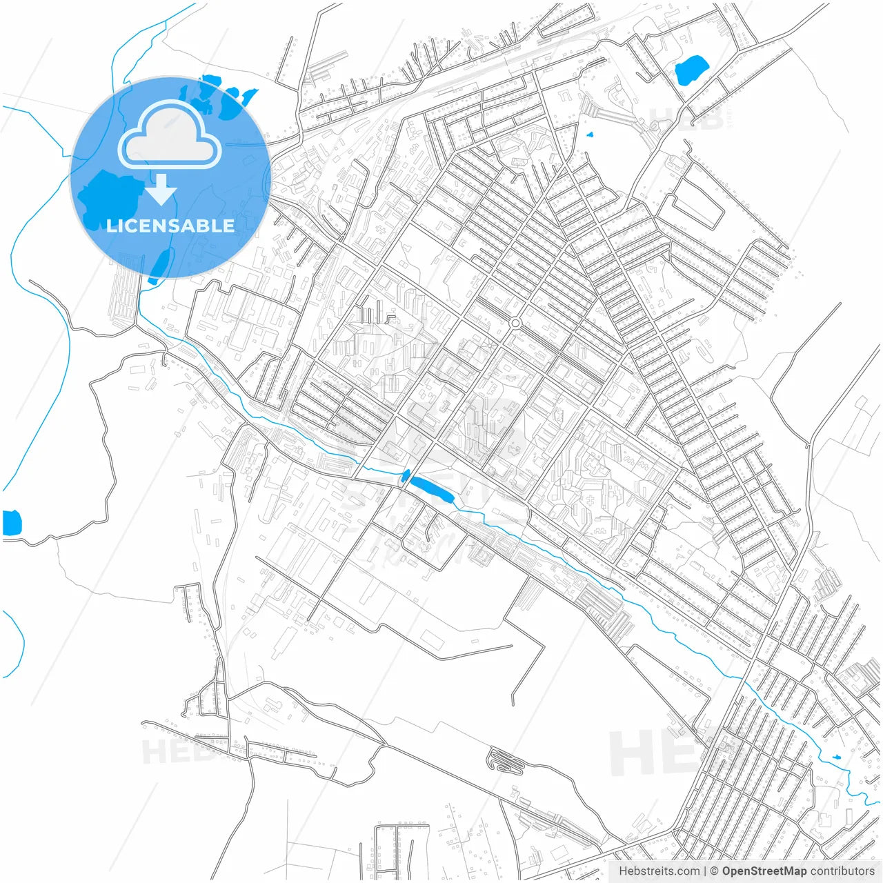Arsenyev, Primorsky Krai, Russia, city map with high resolution roads.