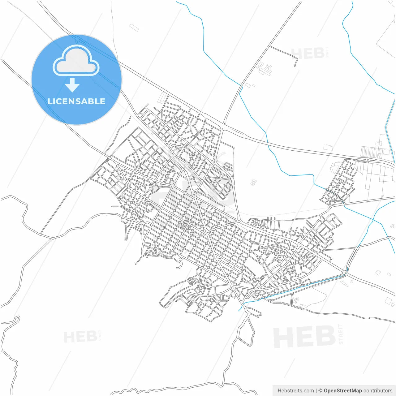 Alaşehir, Manisa, Turkey, city map with high resolution roads.