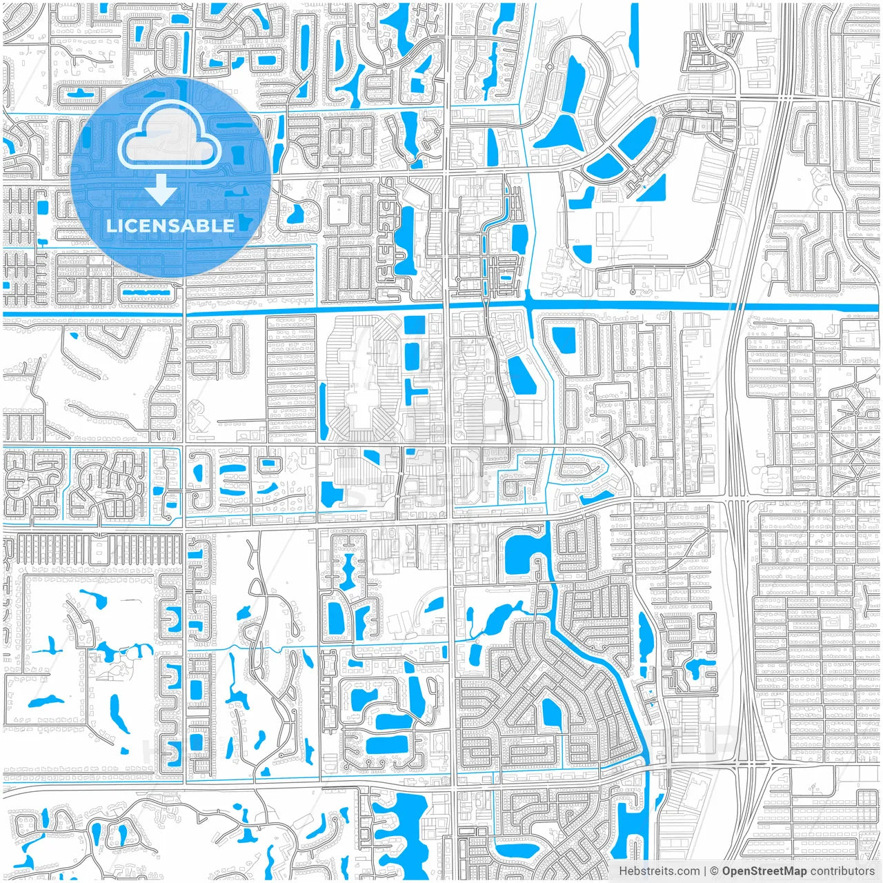 Boynton Beach, Florida, United States, City Map With High Resolution Roads.  – HEBSTREITS, image size:1280x1280