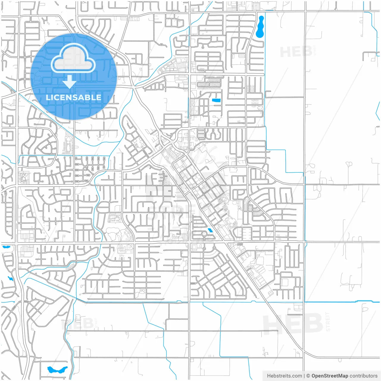 Brentwood, California, United States, city map with high resolution roads.