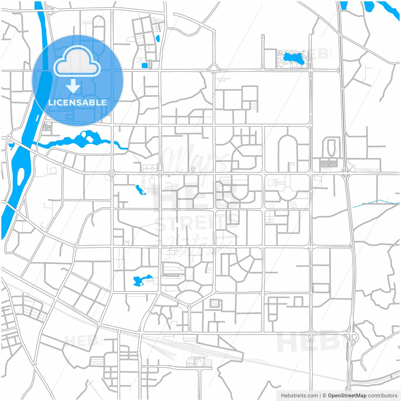 Maoming, Guangdong, China, city map with high resolution roads.