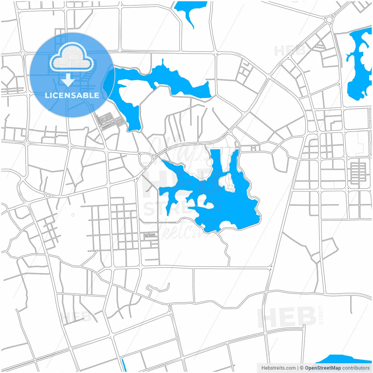 Yangjiang, Guangdong, China, city map with high resolution roads.