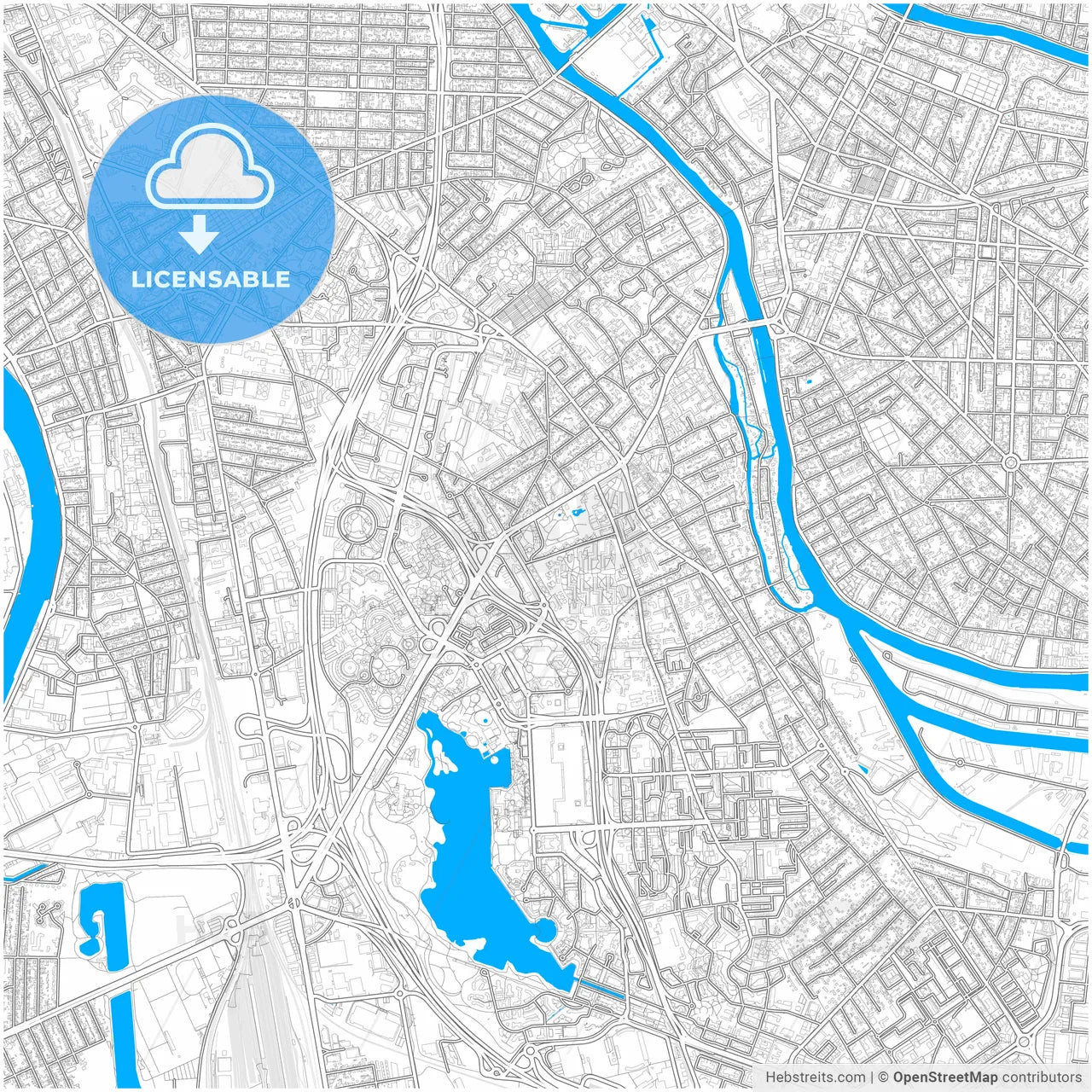 Créteil, Val-de-Marne, France, city map with high resolution roads.