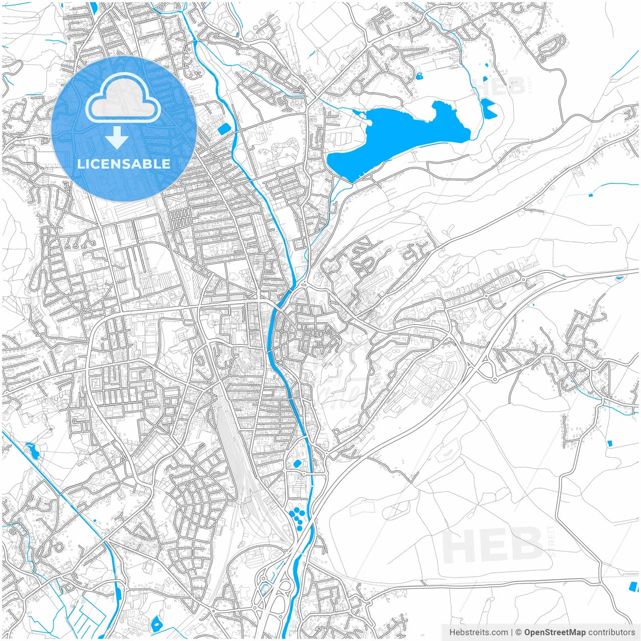 Belfort, Territoire de Belfort, France, city map with high resolution roads.