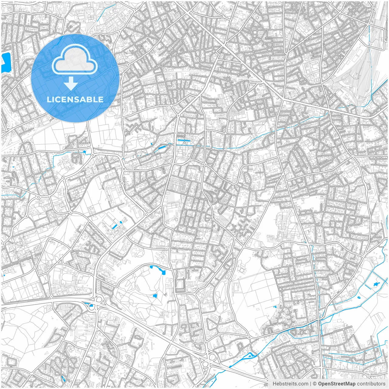 Talence, Gironde, France, city map with high resolution roads.