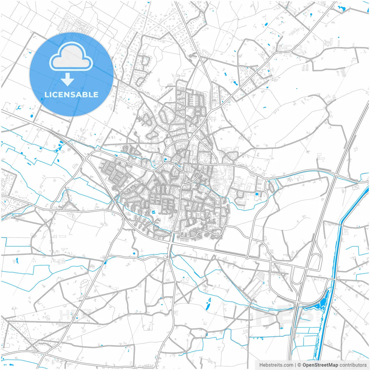 Epe, Gelderland, Netherlands, city map with high resolution roads.