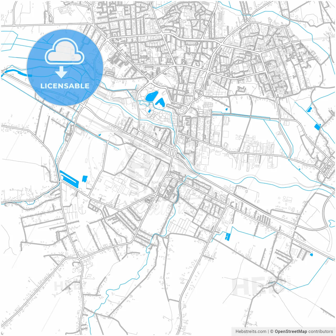 Ostrowiec Świętokrzyski, Świętokrzyskie, Poland, city map with high resolution roads.