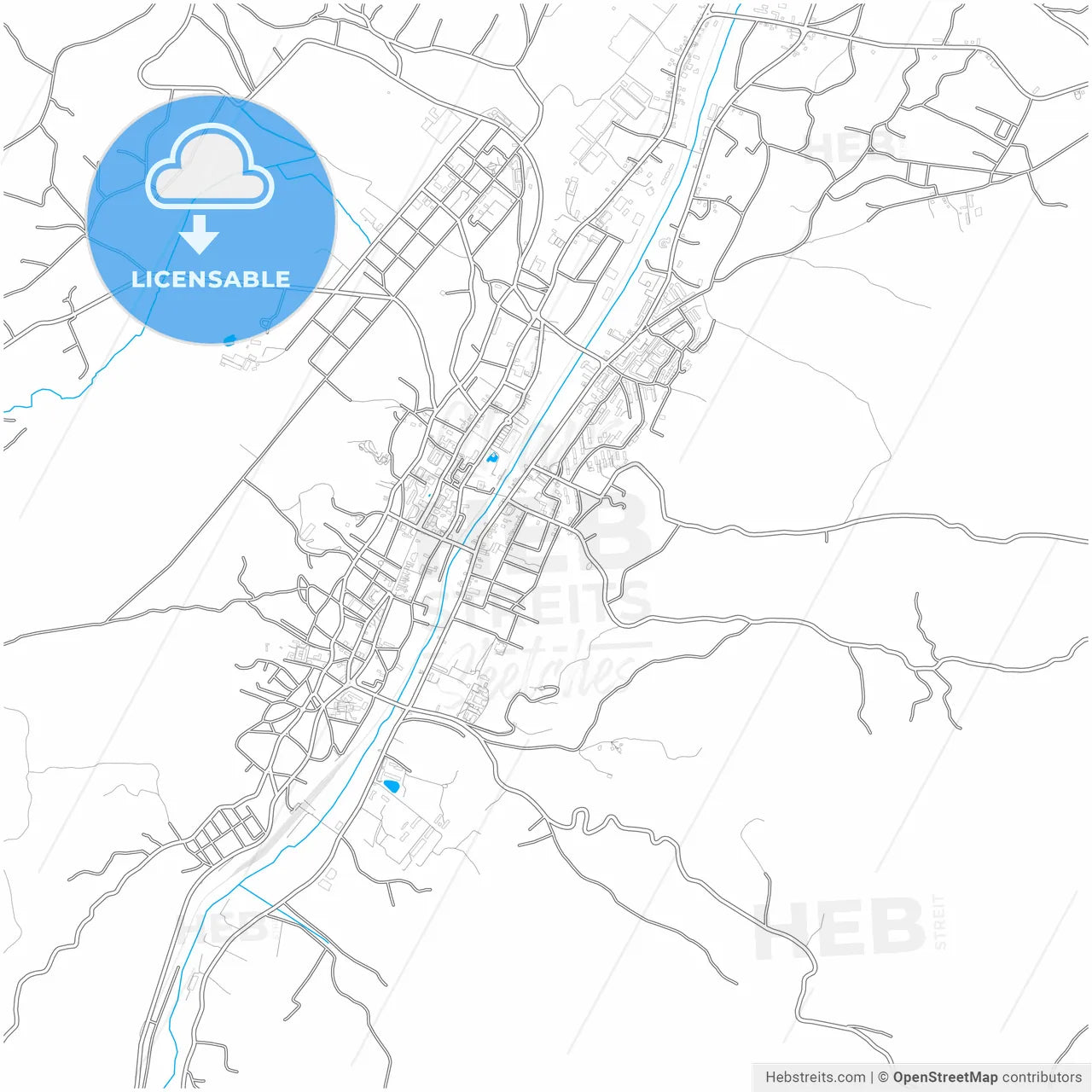 Câmpulung, Argeș, Romania, city map with high resolution roads.